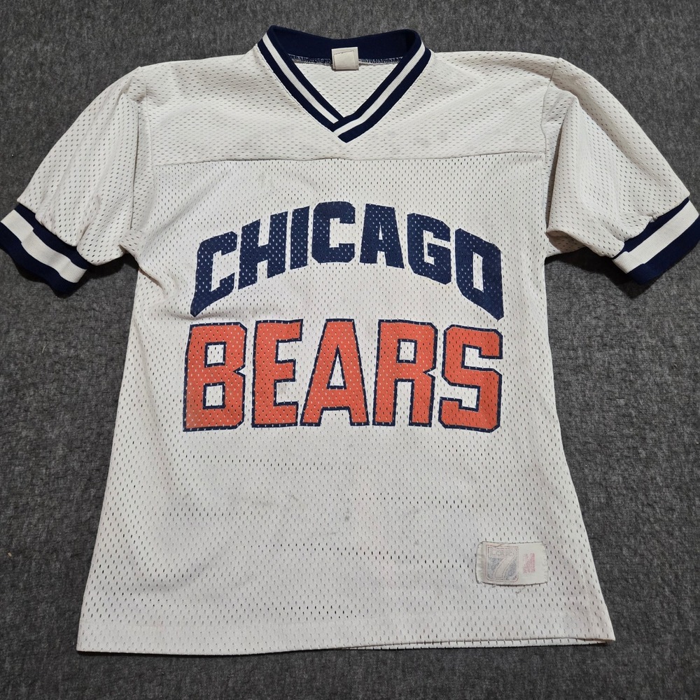 LOGO 7 Chicago Bears Vintage White Navy Orange Mesh Jersey